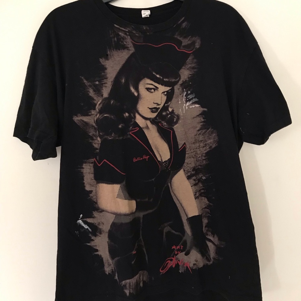 Distressed Bettie page shirt